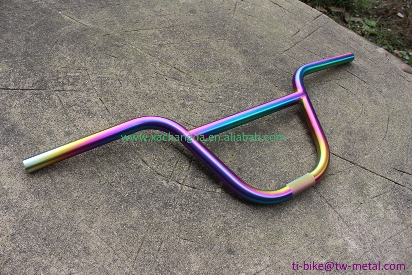 titanium BMX bar in colorful surface